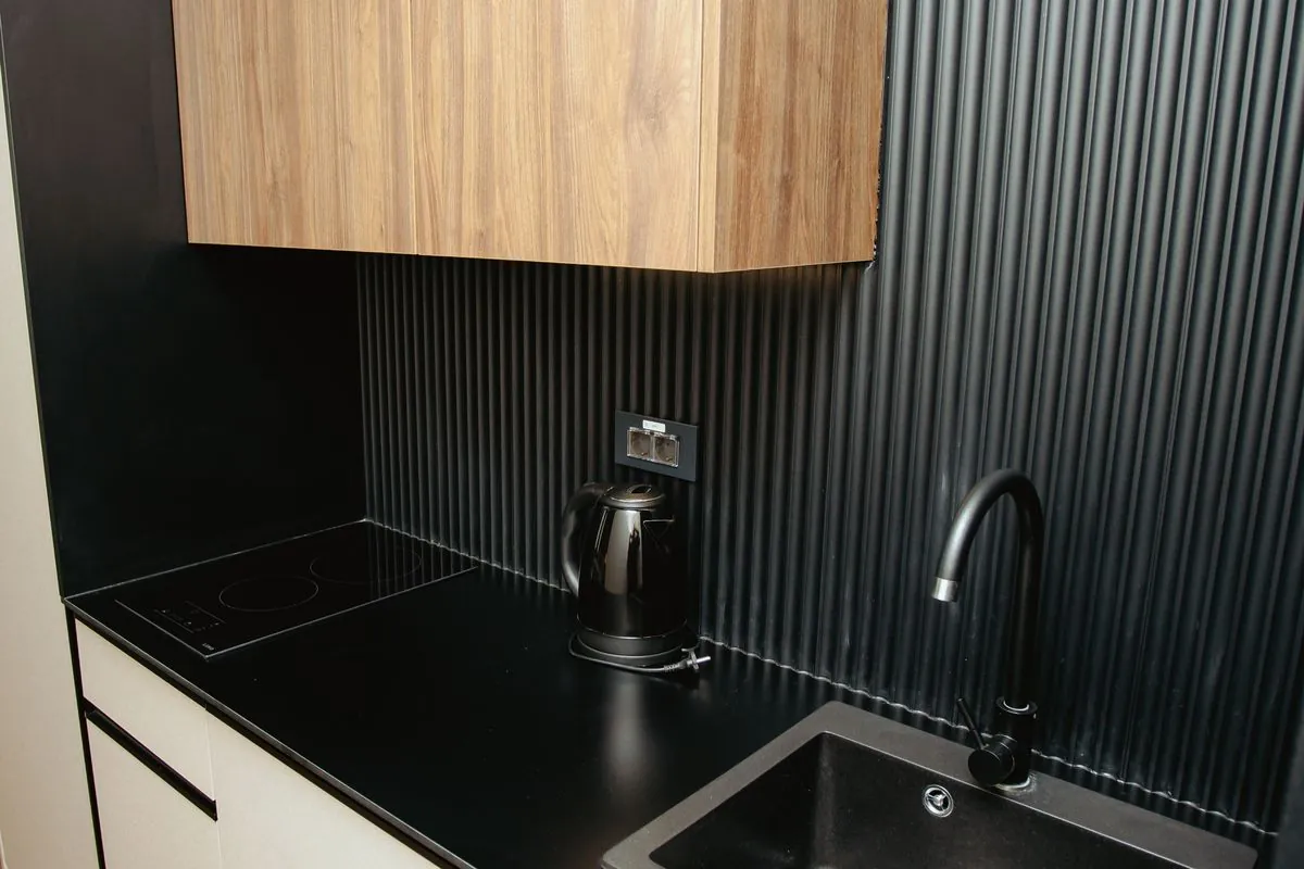 Kitchenette sink and worktop