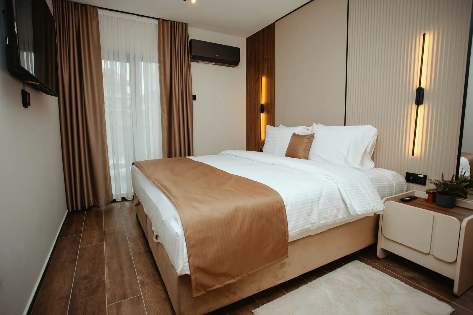 Bedroom, view towards the window
