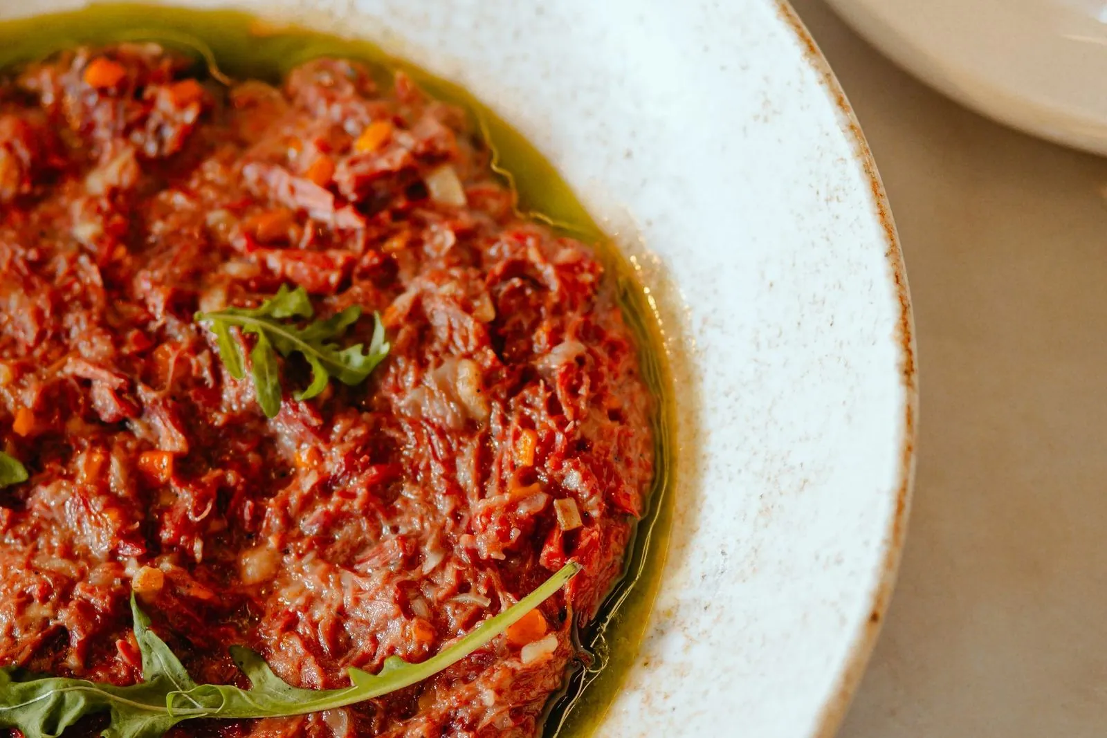Tartare with a white dressing